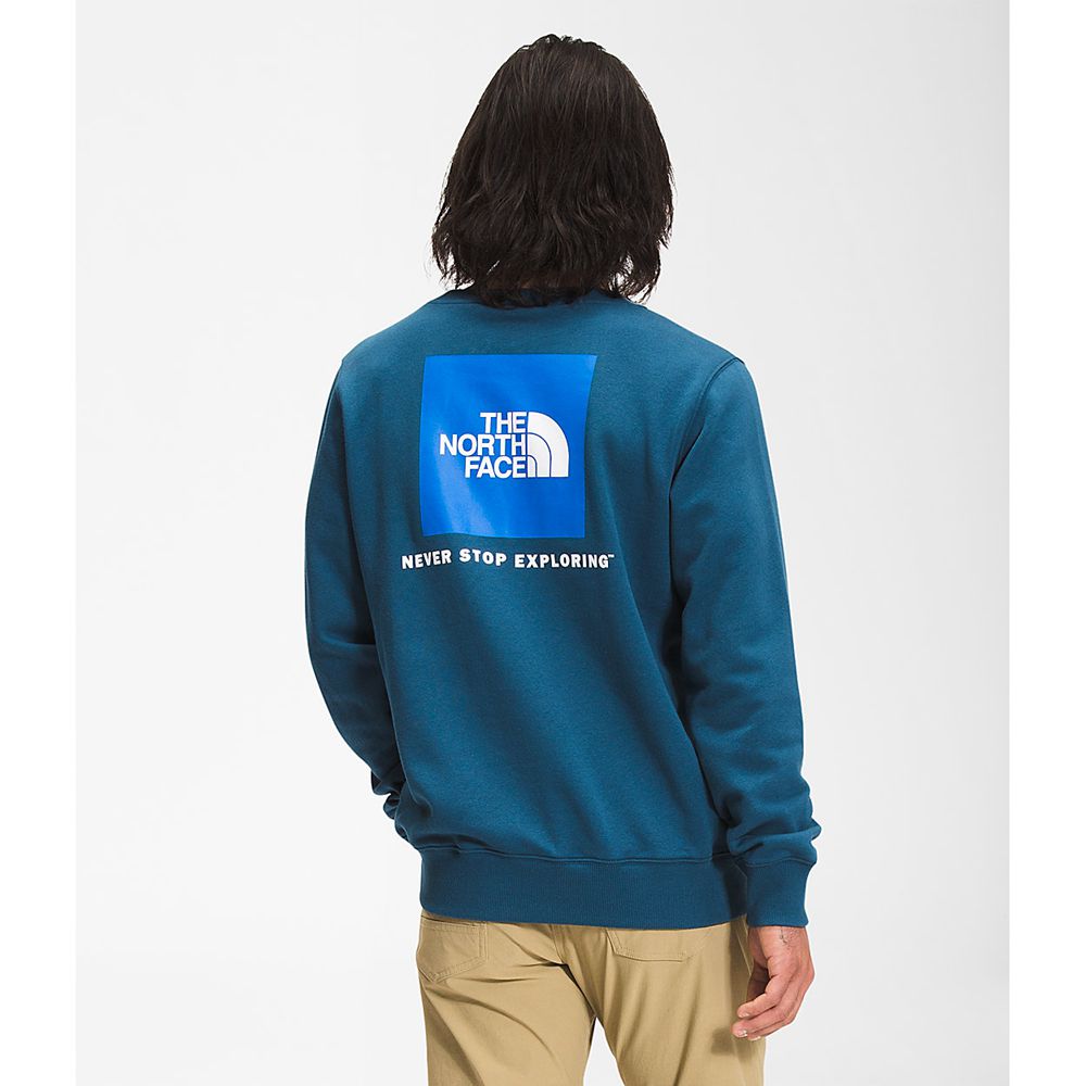 The North Face Sweatshirts Mens Australia - The North Face Box Nse Crew Blue (XMQ-315068)